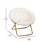 Emma and Oliver Ersa Oversize Folding Saucer Moon Chair and Ottoman for Dorm and Bedroom with Steel Frames